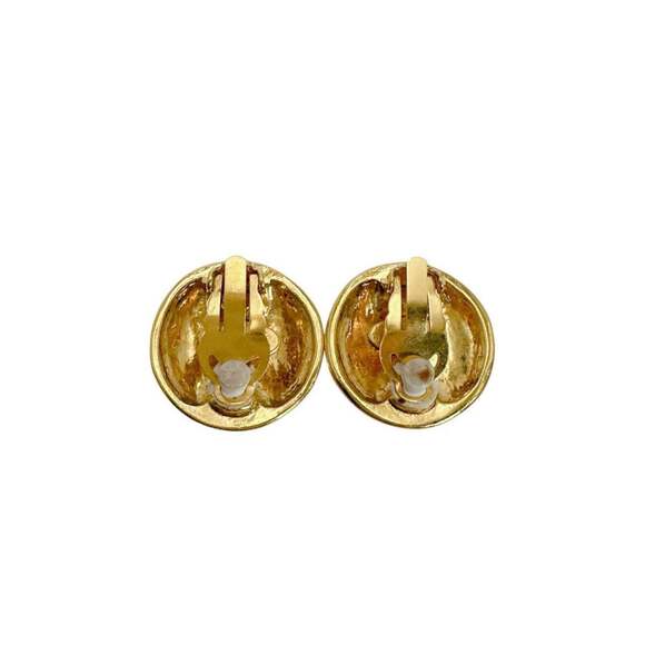 CHANEL Vintage Gold Logo Earrings - Picture 6 of 8
